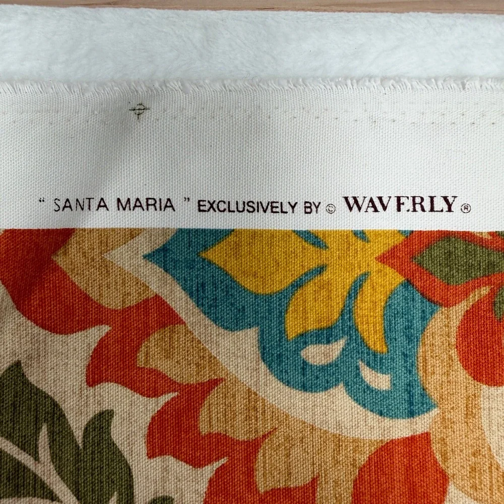Waverly Santa Maria Upholstery Fabric Remnant Floral Neutral Beige Green 1 Yd